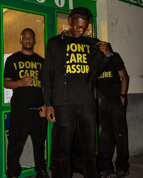 BLACK T-SHIRT | I DON'T CARE J'TASSURE
